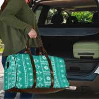 Fiji Masi All Teal Travel Bag Tapa Pattern - Polynesian Pride