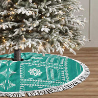 Fiji Masi All Teal Tree Skirt Tapa Pattern - Polynesian Pride