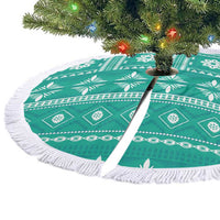 Fiji Masi All Teal Tree Skirt Tapa Pattern - Polynesian Pride