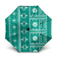 Fiji Masi All Teal Umbrella Tapa Pattern - Polynesian Pride