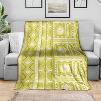 Fiji Masi All Yellow Blanket Tapa Pattern - Polynesian Pride