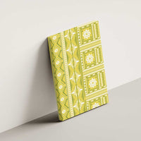 Fiji Masi All Yellow Canvas Wall Art Tapa Pattern - Polynesian Pride