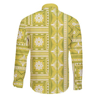 Fiji Masi All Yellow Family Matching Short Sleeve Bodycon Dress and Hawaiian Shirt Tapa Pattern - Polynesian Pride