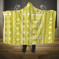 Fiji Masi All Yellow Hooded Blanket Tapa Pattern - Polynesian Pride