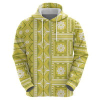 Fiji Masi All Yellow Hoodie Tapa Pattern - Polynesian Pride