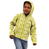Fiji Masi All Yellow Kid Hoodie Tapa Pattern - Polynesian Pride