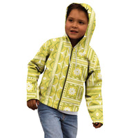 Fiji Masi All Yellow Kid Hoodie Tapa Pattern - Polynesian Pride