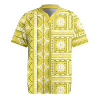 Fiji Masi All Yellow Rugby Jersey Tapa Pattern - Polynesian Pride
