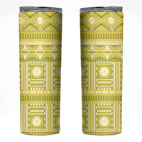 Fiji Masi All Yellow Skinny Tumbler Tapa Pattern - Polynesian Pride