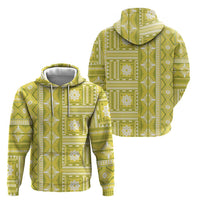 Fiji Masi All Yellow Zip Hoodie Tapa Pattern - Polynesian Pride