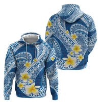 Plumeria Polynesian Blue Glitter Pattern Zip Hoodie LT01 - Polynesian Pride