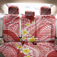 Plumeria Polynesian Coral Glitter Pattern Back Car Seat Cover