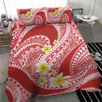 Plumeria Polynesian Coral Glitter Pattern Bedding Set