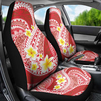 Plumeria Polynesian Coral Glitter Pattern Car Seat Cover