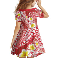 Plumeria Polynesian Coral Glitter Pattern Kid Short Sleeve Dress LT01 - Polynesian Pride