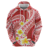 Plumeria Polynesian Coral Glitter Pattern Zip Hoodie LT01 - Polynesian Pride