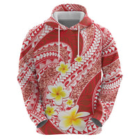 Plumeria Polynesian Coral Glitter Pattern Zip Hoodie LT01 - Polynesian Pride