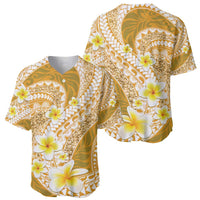 Plumeria Polynesian Gold Glitter Pattern Baseball Jersey LT01 - Polynesian Pride