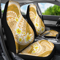 Plumeria Polynesian Gold Glitter Pattern Car Seat Cover