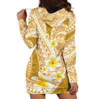 Plumeria Polynesian Gold Glitter Pattern Hoodie Dress