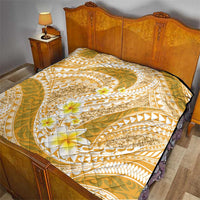 Plumeria Polynesian Gold Glitter Pattern Quilt LT01 - Polynesian Pride
