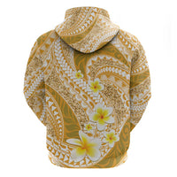 Plumeria Polynesian Gold Glitter Pattern Zip Hoodie LT01 - Polynesian Pride