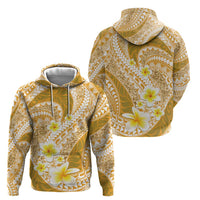 Plumeria Polynesian Gold Glitter Pattern Zip Hoodie LT01 - Polynesian Pride