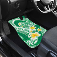 Plumeria Polynesian Green Glitter Pattern Car Mats LT01 - Polynesian Pride