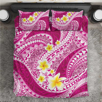 Plumeria Polynesian Pink Glitter Pattern Bedding Set