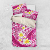 Plumeria Polynesian Pink Glitter Pattern Bedding Set