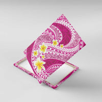 Plumeria Polynesian Pink Glitter Pattern Canvas Wall Art