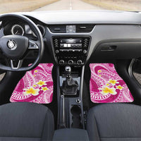Plumeria Polynesian Pink Glitter Pattern Car Mats LT01 Set 2pcs - Front Pink - Polynesian Pride