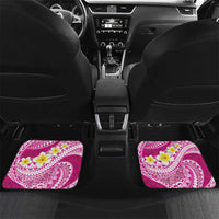 Plumeria Polynesian Pink Glitter Pattern Car Mats LT01 Set 2pcs - Back Pink - Polynesian Pride