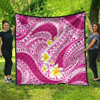 Plumeria Polynesian Pink Glitter Pattern Quilt LT01 - Polynesian Pride