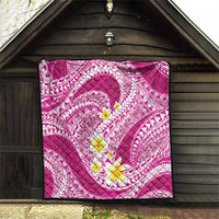 Plumeria Polynesian Pink Glitter Pattern Quilt LT01 - Polynesian Pride
