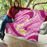 Plumeria Polynesian Pink Glitter Pattern Quilt LT01 - Polynesian Pride