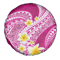 Plumeria Polynesian Pink Glitter Pattern Spare Tire Cover