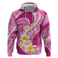 Plumeria Polynesian Pink Glitter Pattern Zip Hoodie LT01 Pullover Hoodie Pink - Polynesian Pride
