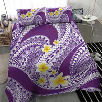Plumeria Polynesian Purple Glitter Pattern Bedding Set