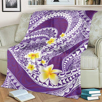Plumeria Polynesian Purple Glitter Pattern Blanket