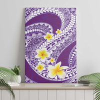 Plumeria Polynesian Purple Glitter Pattern Canvas Wall Art
