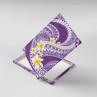 Plumeria Polynesian Purple Glitter Pattern Canvas Wall Art