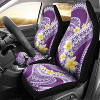 Plumeria Polynesian Purple Glitter Pattern Car Seat Cover