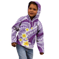 Plumeria Polynesian Purple Glitter Pattern Kid Hoodie