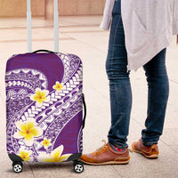 Plumeria Polynesian Purple Glitter Pattern Luggage Cover LT01 Purple - Polynesian Pride