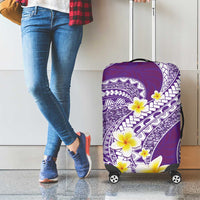 Plumeria Polynesian Purple Glitter Pattern Luggage Cover LT01 - Polynesian Pride