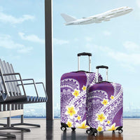 Plumeria Polynesian Purple Glitter Pattern Luggage Cover LT01 - Polynesian Pride