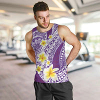 Plumeria Polynesian Purple Glitter Pattern Men Tank Top