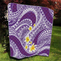 Plumeria Polynesian Purple Glitter Pattern Quilt LT01 - Polynesian Pride