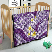 Plumeria Polynesian Purple Glitter Pattern Quilt LT01 - Polynesian Pride